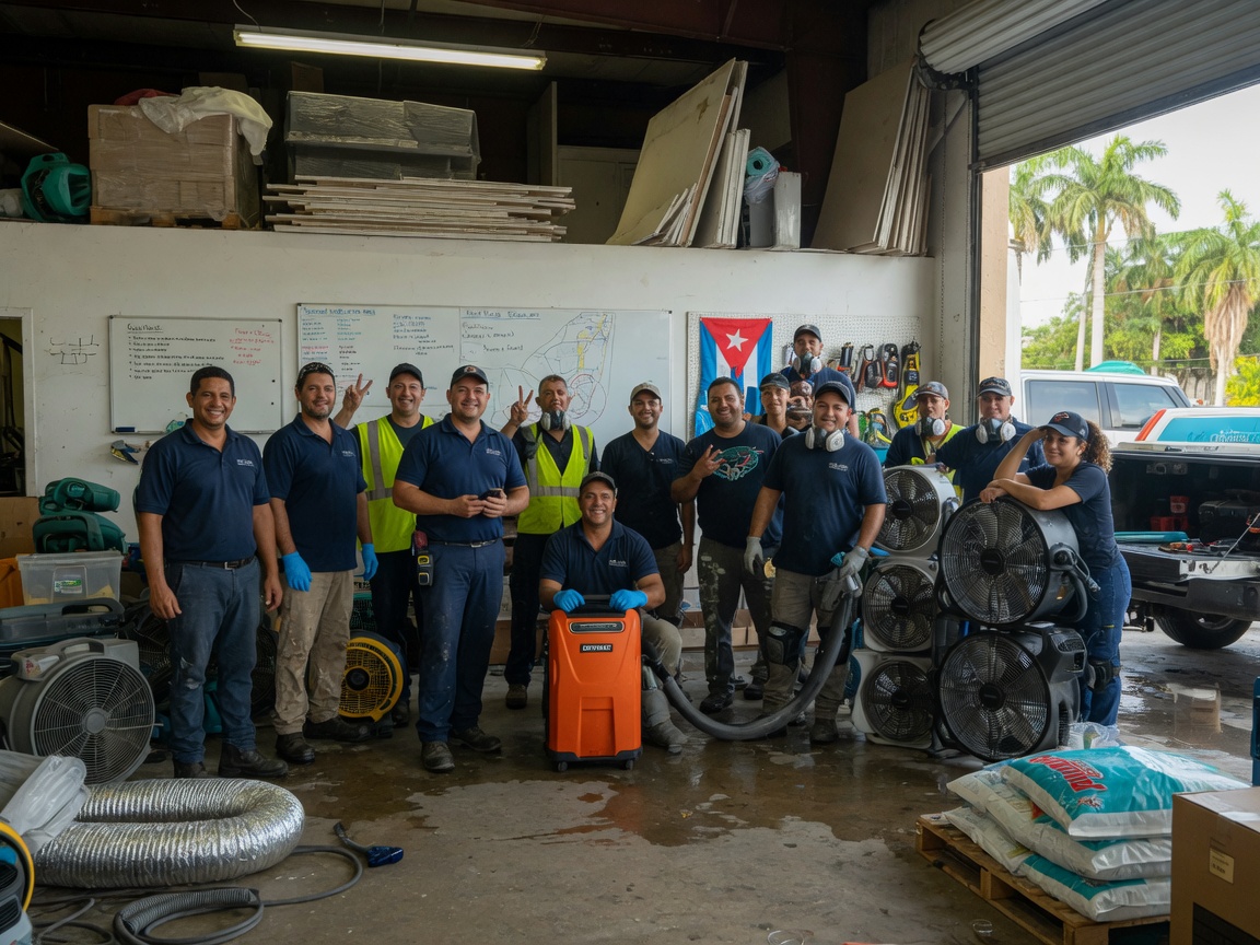 The Miami Restoration and Carpet Care team at work in Miami