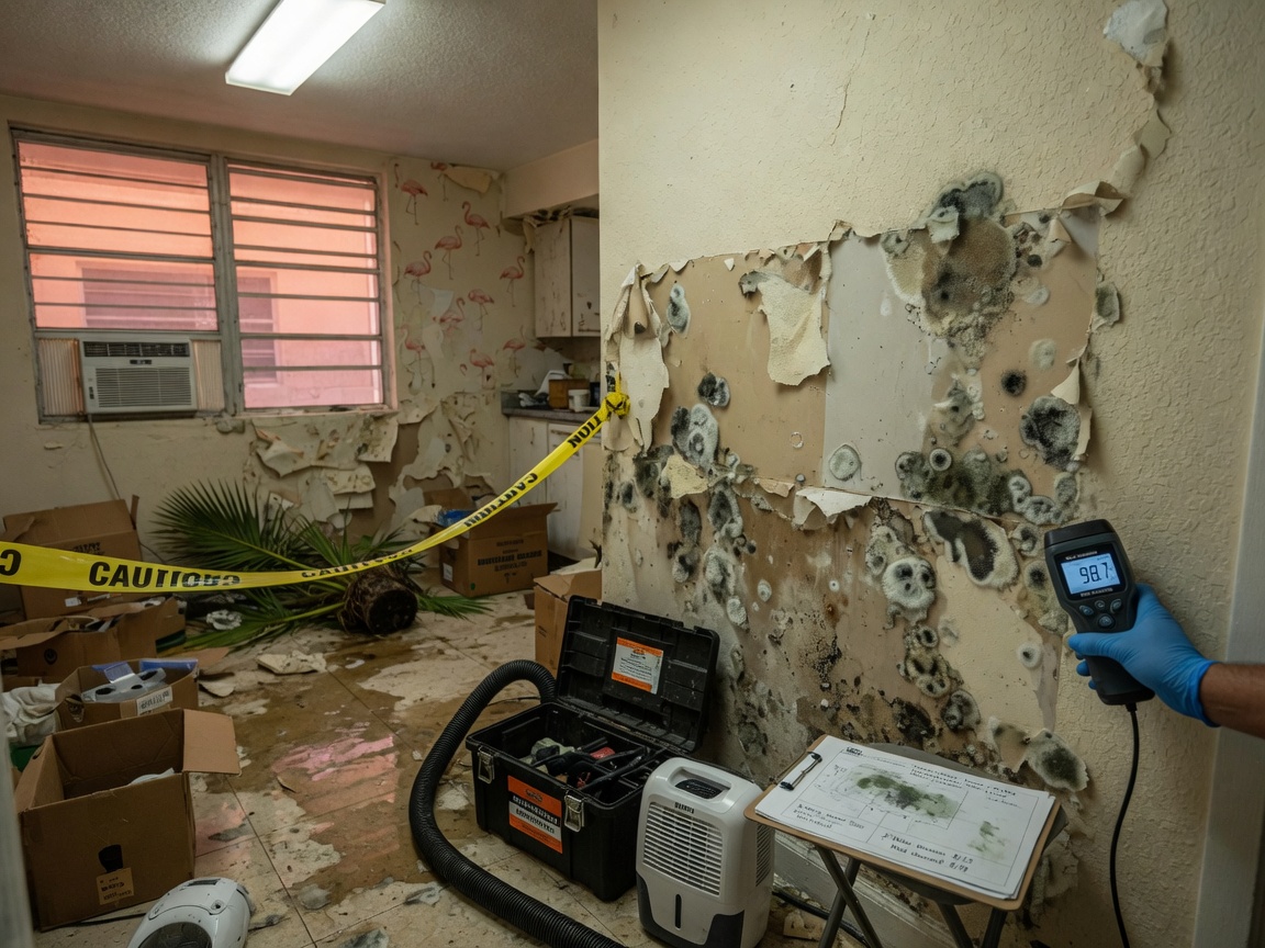 How long does it take for mold to grow after water damage in Miami?